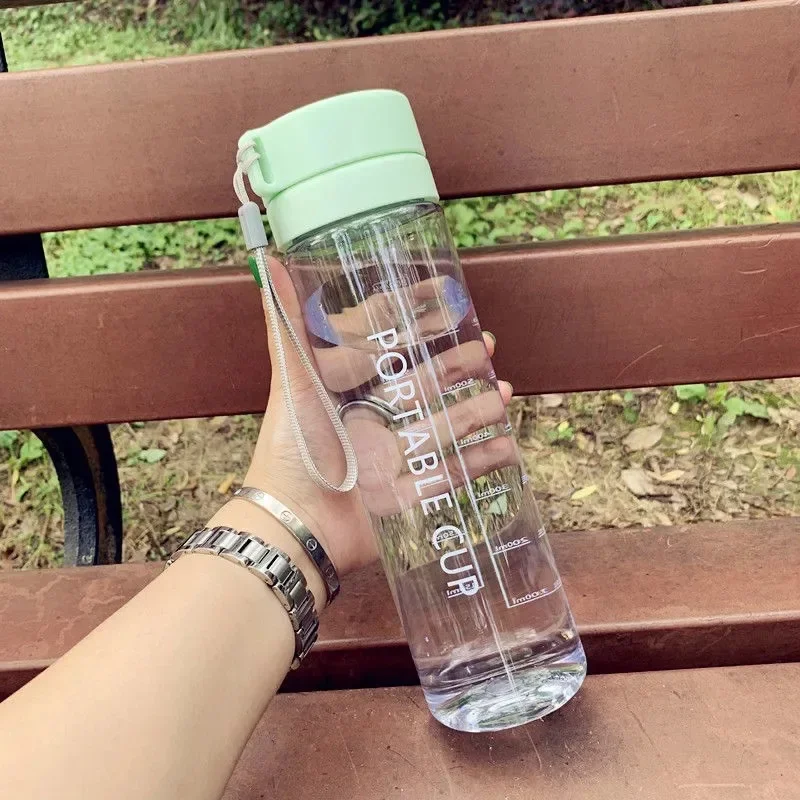 800ML Portable Large Capacity Water Cup Plastic Cup Travel Outdoor Sports Leakage Sealing Water Bottle Frosted Plastic Cup: Blue