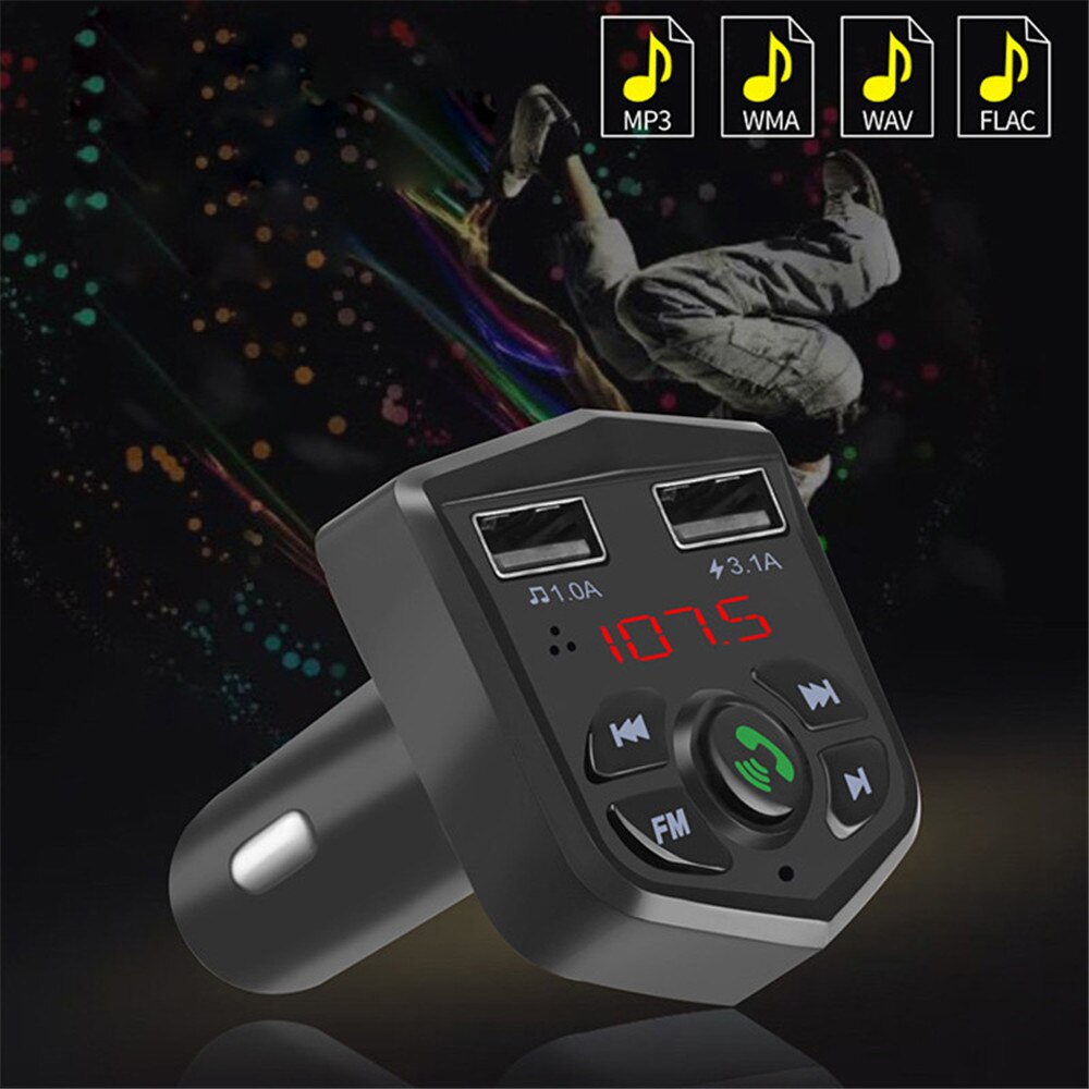 KEBIDU Car Kit Bluetooth 5.0 FM Transmitter Handsfree Calling LCD Wireless MP3 Player USB Charger 3.1A Car Accessories Charger