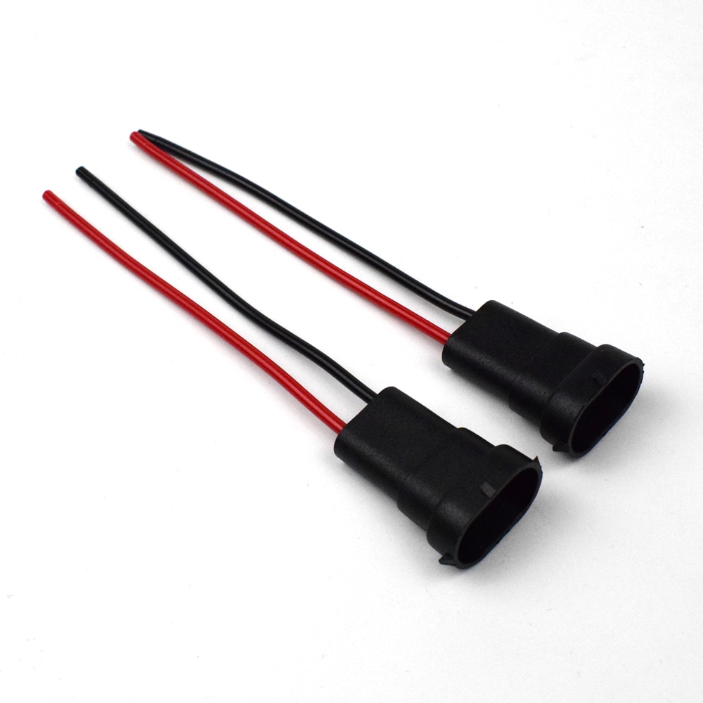 Dyoung 2pcs H11 H9 H8 H16(JP) plug metal base bulb socket lamp holder auto parts male to bus connector copper core wire