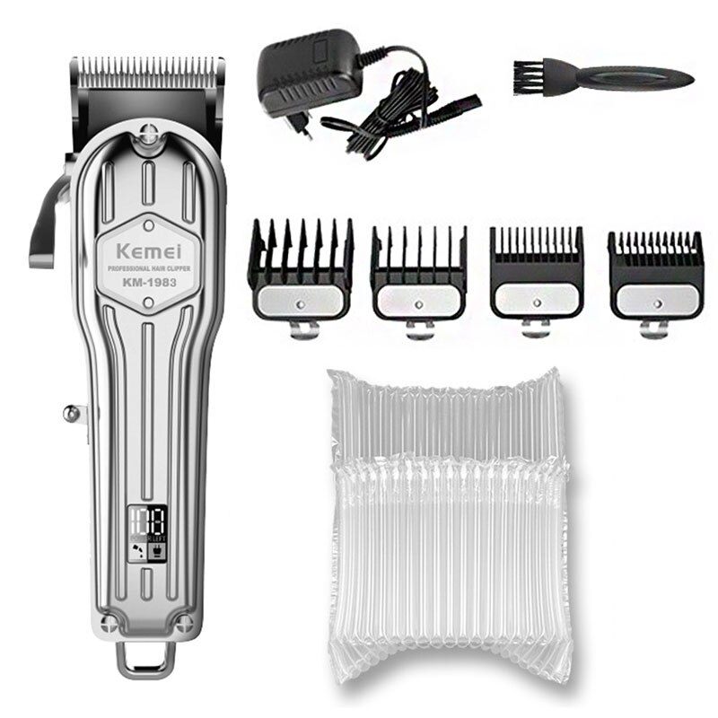 Tondeuse à cheveux professionnelle pour hommes, rasoir électrique sans fil, tout en métal, moteur puissant, coupe de cheveux: sliver with bubble