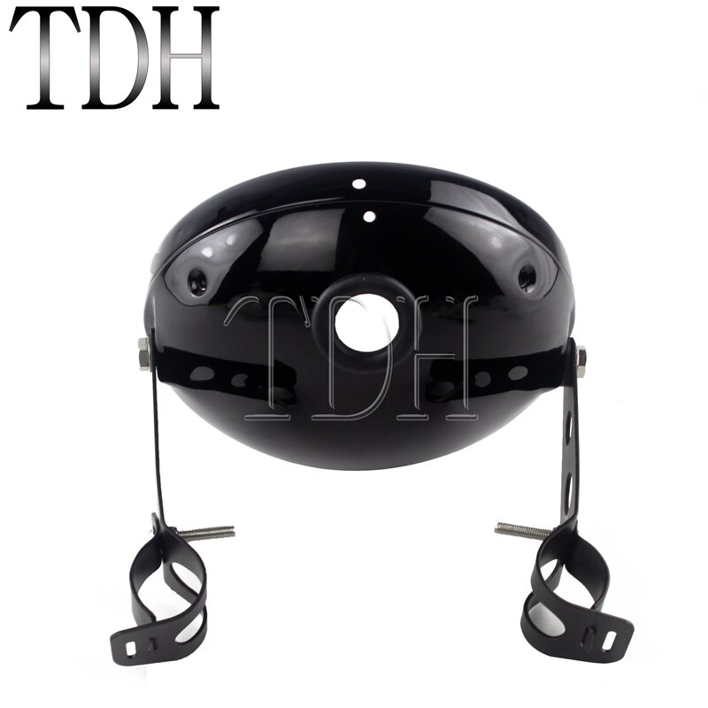 7 Inch Motorfiets Koplamp Cover Zwart Voor Harley Custom Led Koplamp Behuizing Beugel Universele Emmer Shell Vuurtoren