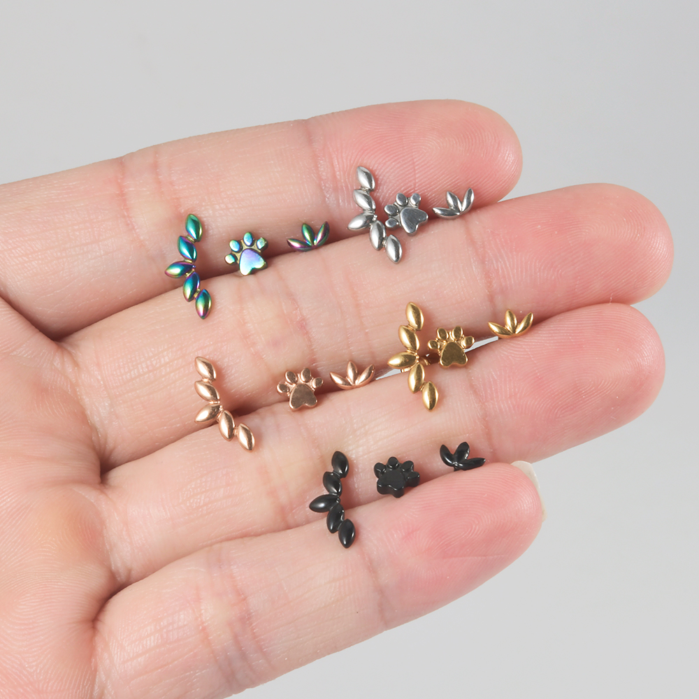 1Pc Rvs Klauw Oren Biculus Kraakbeen Piercing Vijf Marquis Oor Flap Oorbellen Vrouwelijke Punk Labret Lip Piercing Sieraden