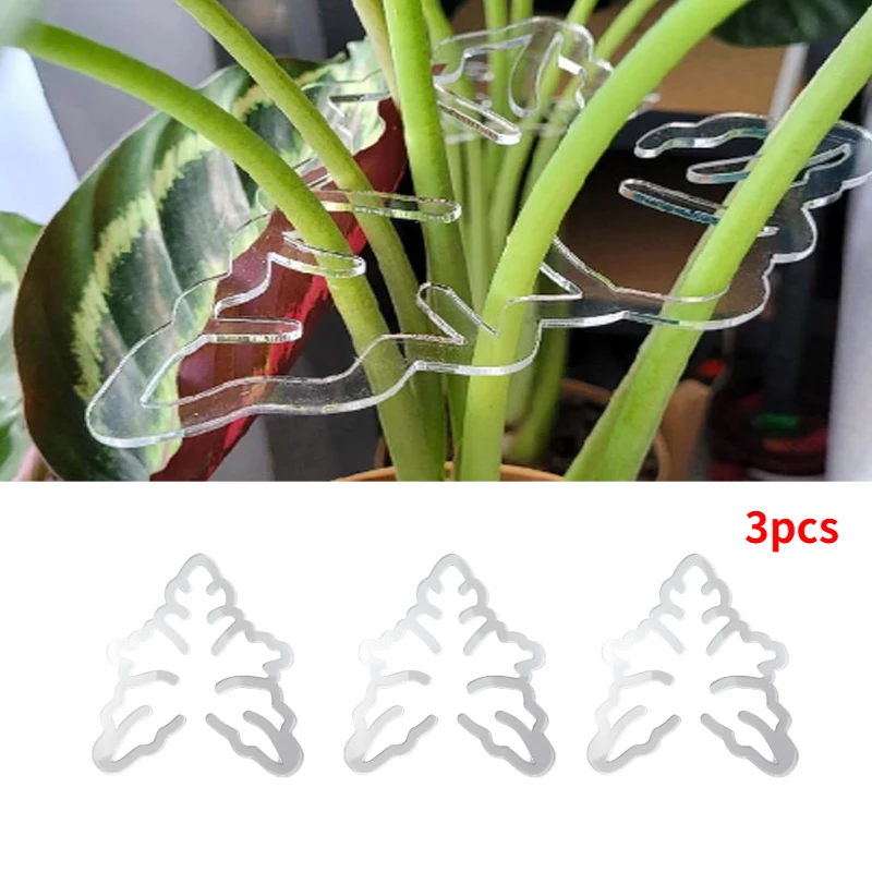 Turtle Shell Bamboo Clamp Set Monstera Grapple Plant Unique Aesthetic Monstera Plant Support Keeps Plants Tame Growing Vertical: Silver