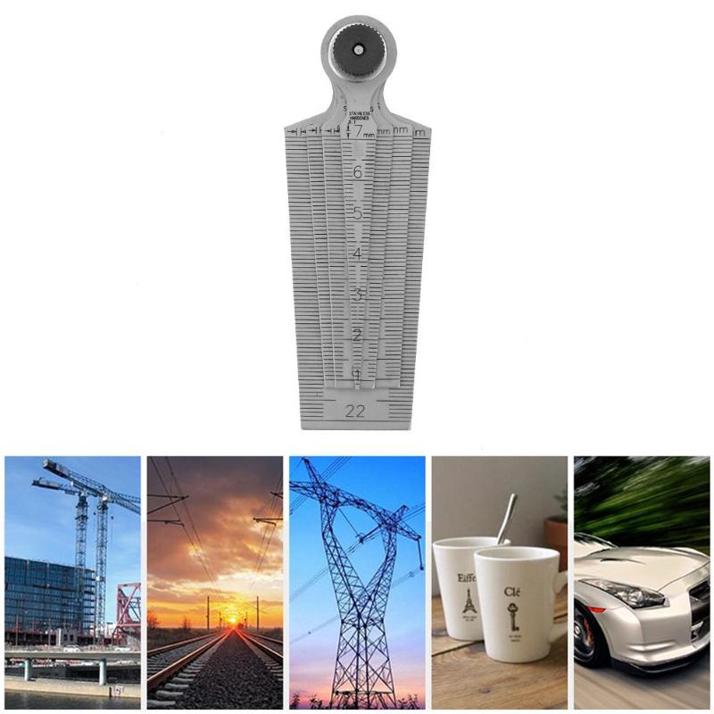 4 pcs Muti-fuction 0-29mm Steel Metric Taper Gauge Aperture Scale Wedge Feeler for Construction Railway Electric Power Die Gap