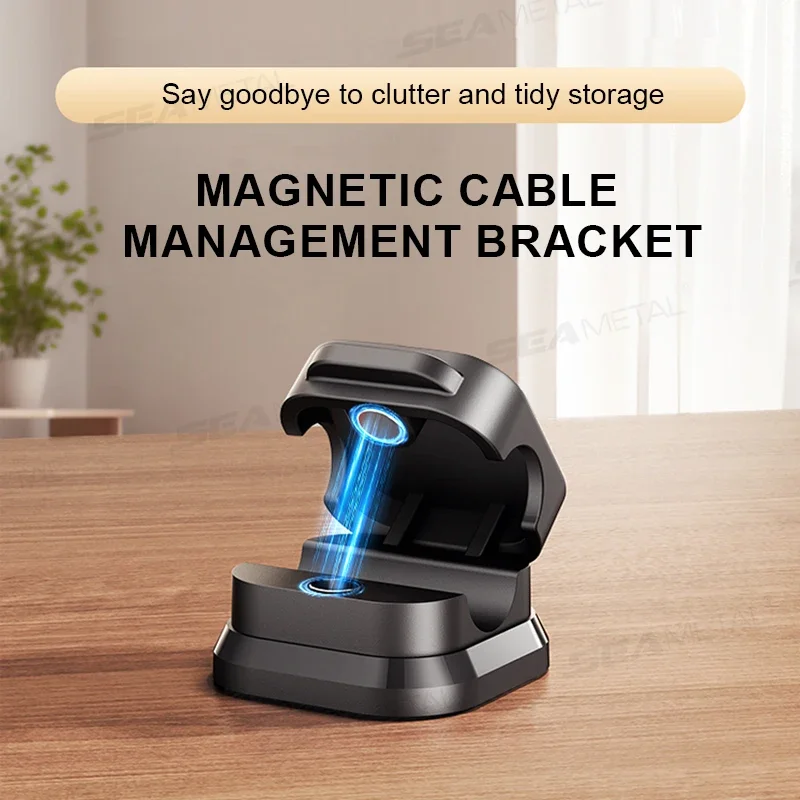 1/6/12PCS Cable Organizer Holder Magnetic Cable Smooth Adjustable Cord Holder Under Desk Cable Management Wire Keeper Car Clips