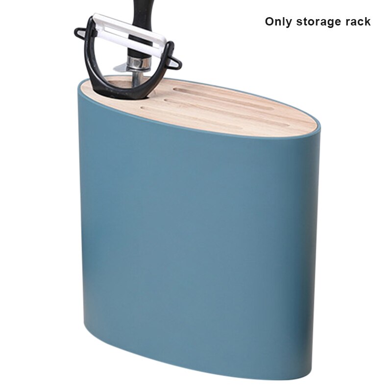 Multifunctional Kitchen Cutter Holder Knives Storage Rack with a Drain Hole kitchen Supplies CLH@8: oval blue trumpet