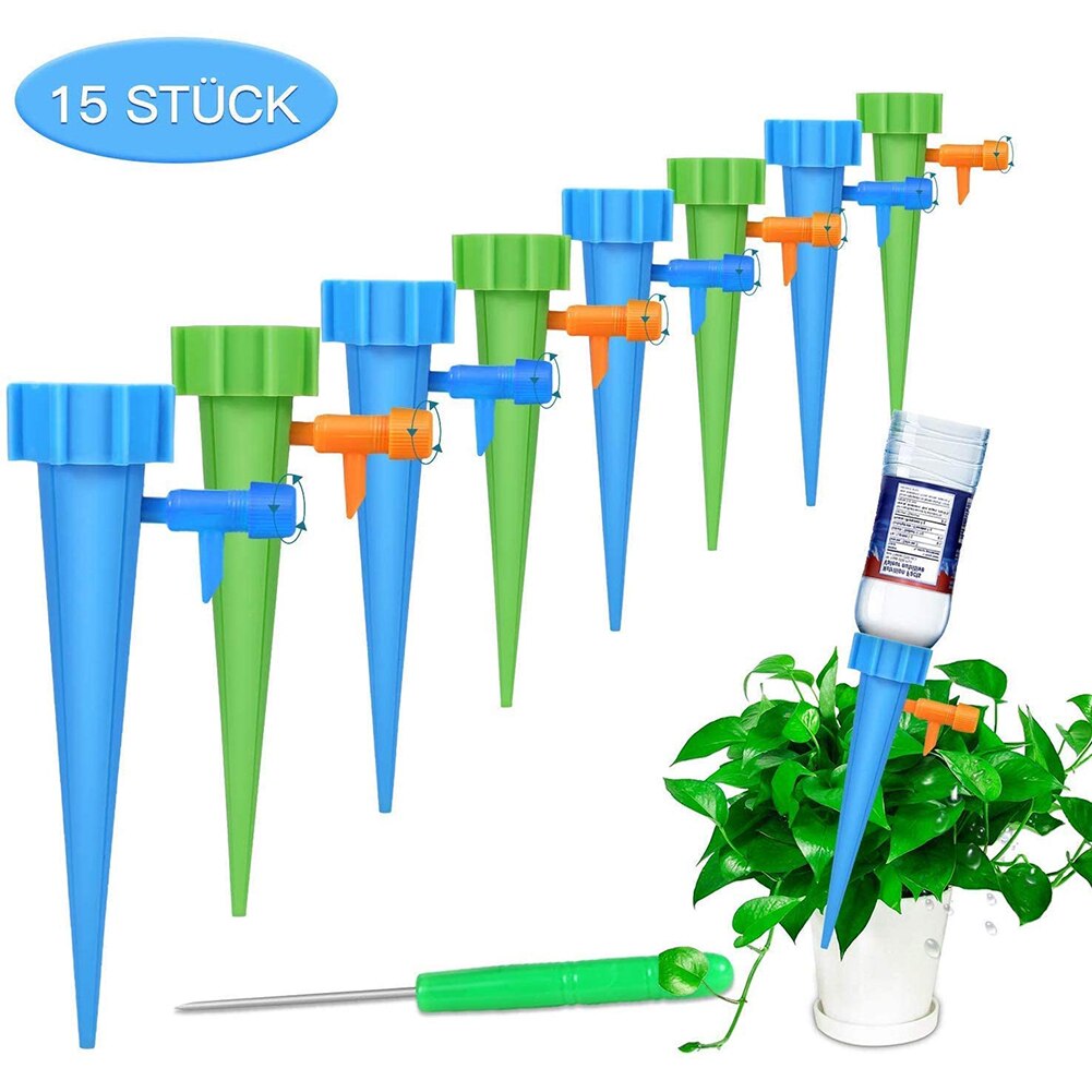 12pcs Bottle Dripper Drip Irrigation System Automatic Waterer Spike for Flower Plants Greenhouse Watering Device Garden Supplies: 15Pcs