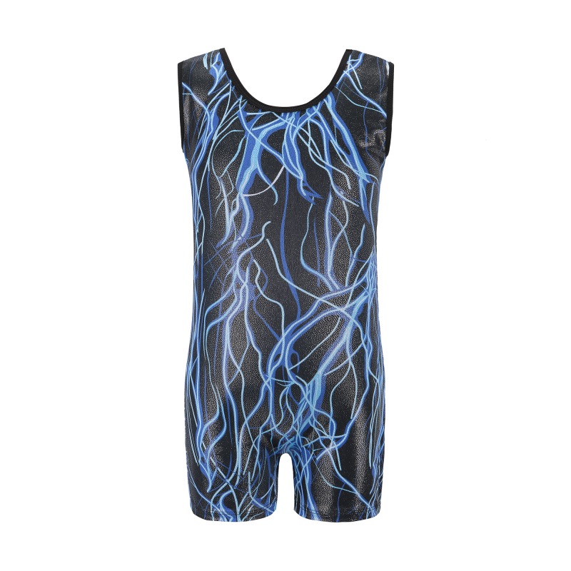 Girls Gymnastics Clothing Dance Sleeveless Printed Pattern Body Suit Ballet Gymnastics Practice Dance Clothes