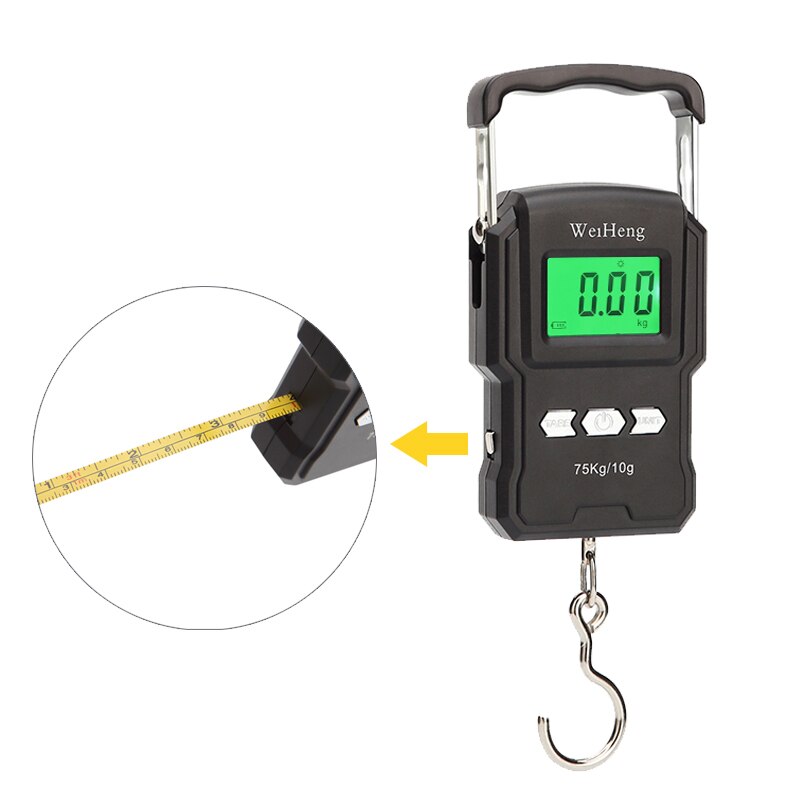 75Kg/10G Portable Hanging Scale Digital Display Charging/Battery Models Fishing Luggage Travel Weighing Electronic Hook Scale