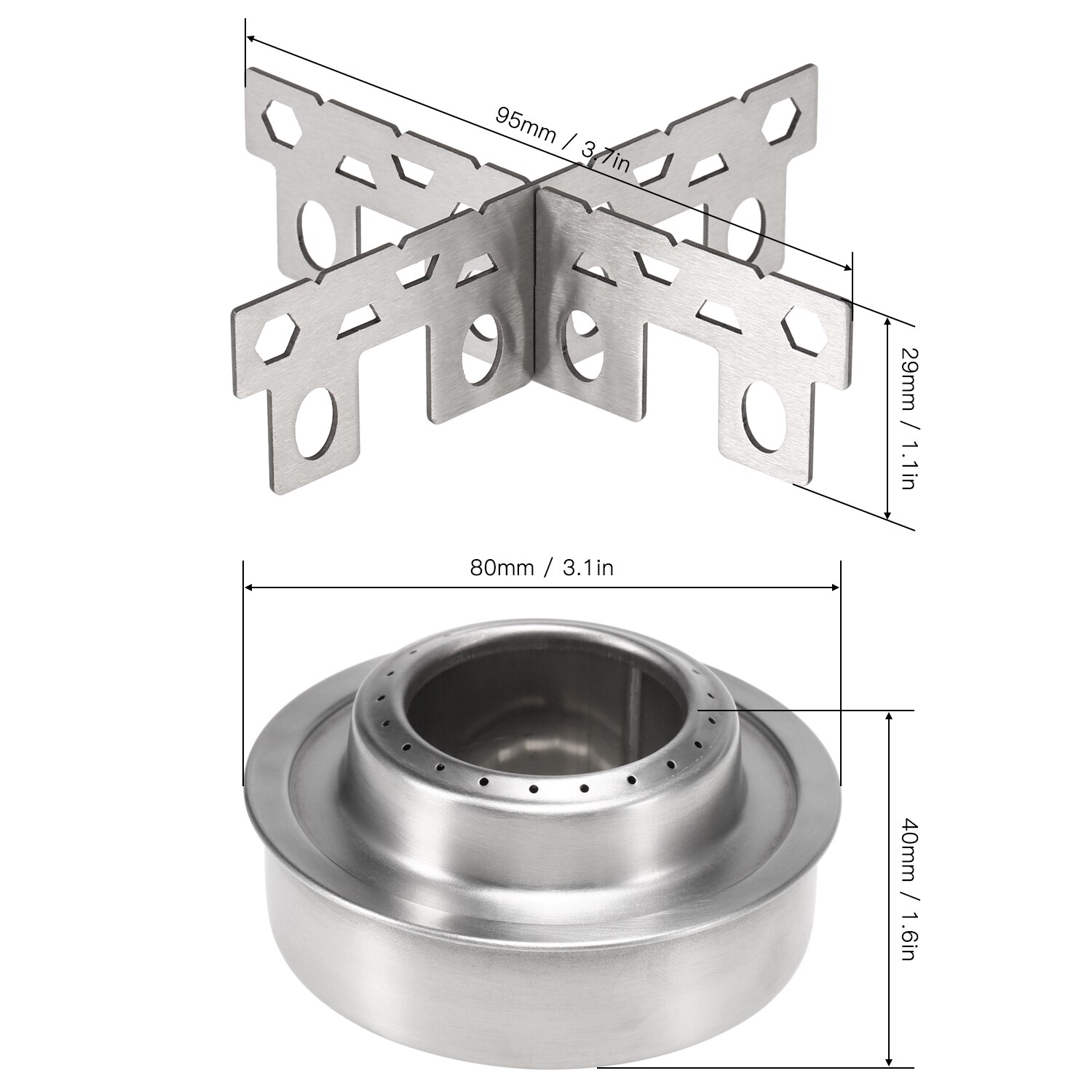 Lixada stufa da campeggio esterna titanio Mini fornello ad alcool pentole con supporto a croce supporto per Rack supporto da campeggio