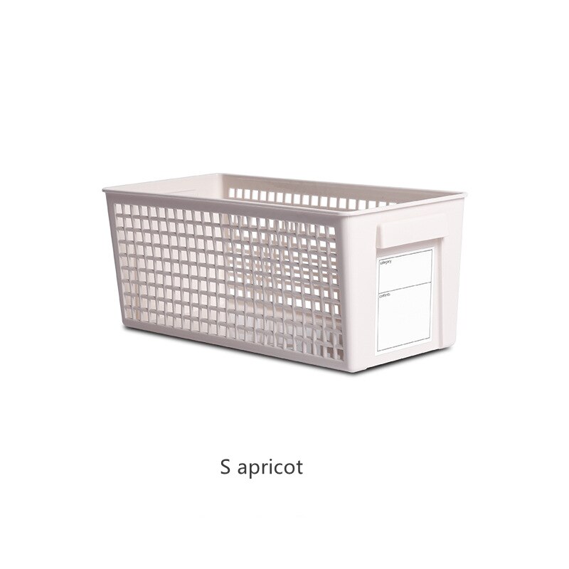 1Pcs Household Desktop Storage Box Bedroom Plastic Snack Storage Basket Kitchen Vegetable Storage Basket Bathroom Storage Box: S apricot
