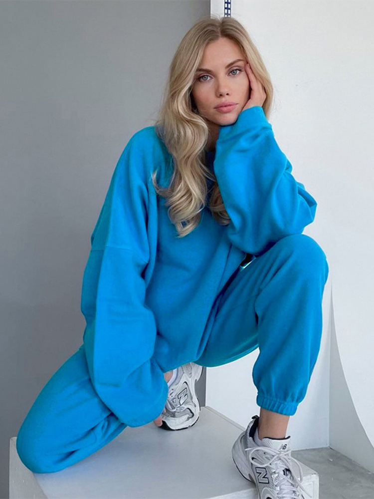 Haut effiloché à manches longues pour femme, pantalon de sport surdimensionné, pull-over, sweat-shirt, ensemble de 2 pièces, pantalon décontracté, survêtement, printemps, 2022