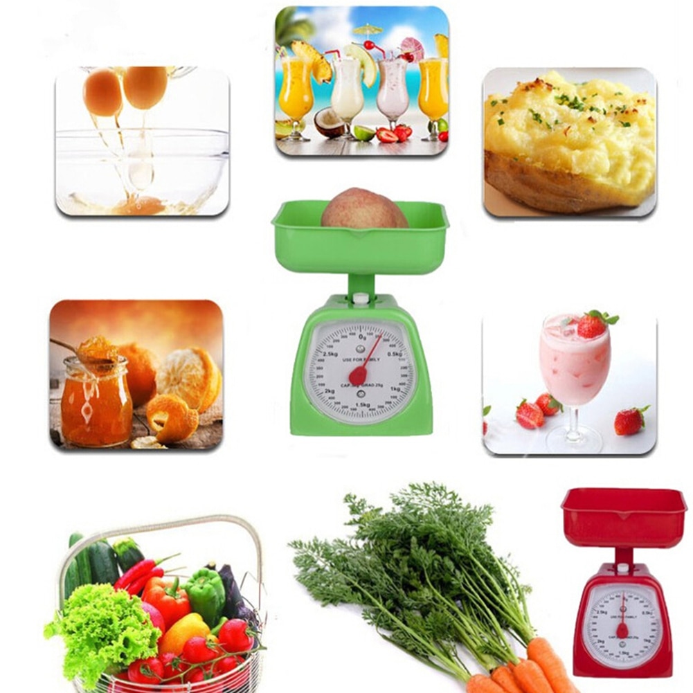3/5kg Mechanical Kitchen Detachable Tray Vegetable Dial Cooking Weighing Scale