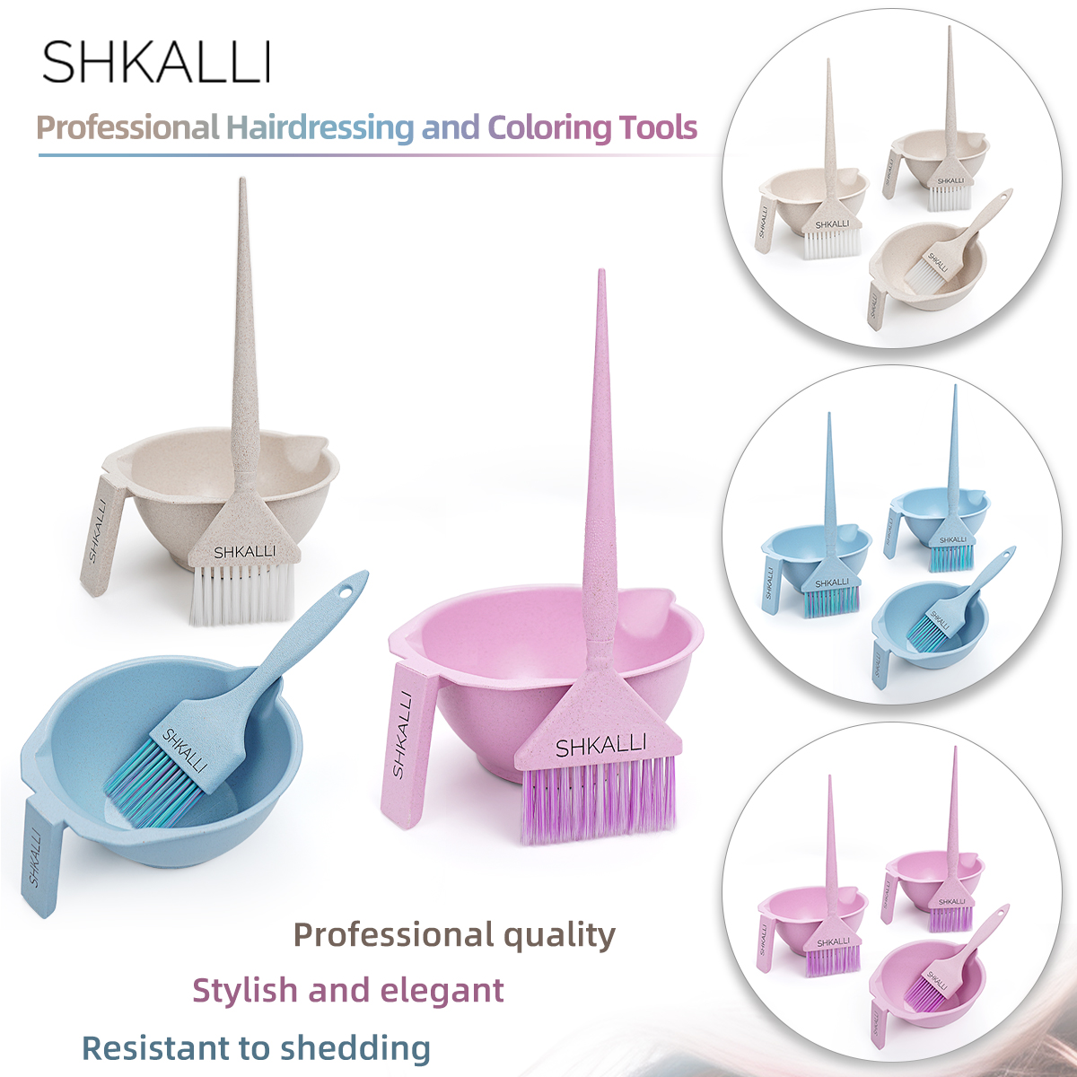 Kit de coloration des cheveux Balayage avec ensemble de pinceaux, bol de embau, de coiffure et outils de coiffage idéaux pour les stylistes