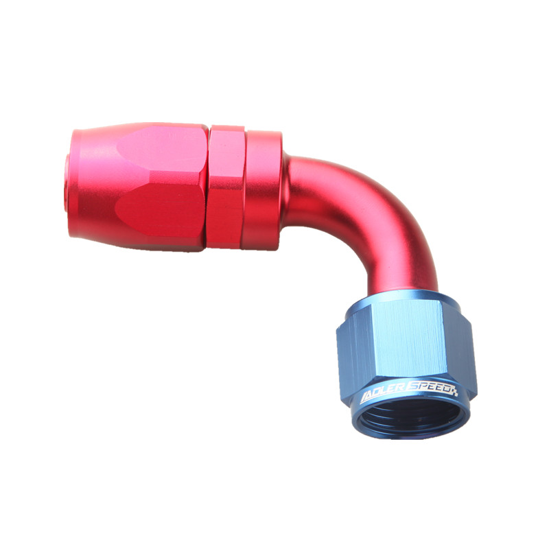 10an An10 Rechte 45 Graden 90 Graden 180 Graden Draaibare Olie Stookfitting Slang Einde Adapter Aluminium: Zilver