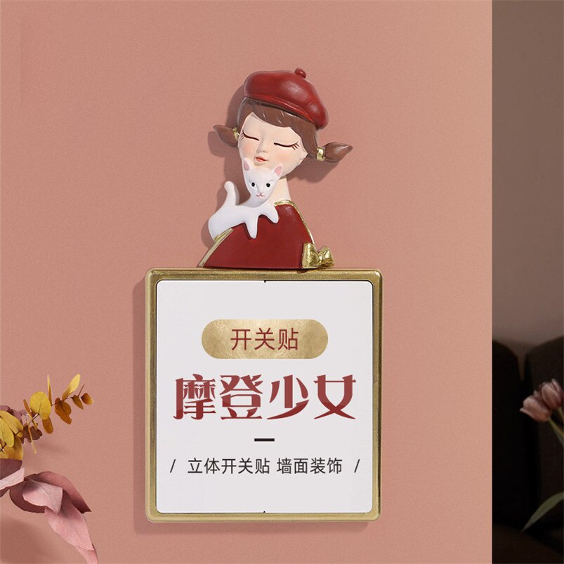 Cartoon Light Switch Sticker Kid Room Wall Decoration Home Resin Switch Sticker Pegatinas Interruptores De Luz