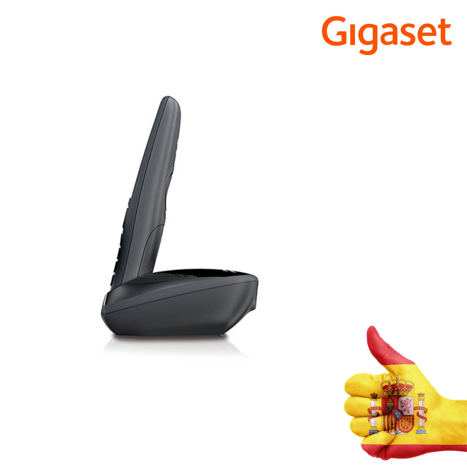 Cordless Handy-freisprecheinrichtung, Gigaset, 100 Kontakte, grafiken, beleuchtete 1,8 "Brief große, Farbe Schwarz. AS405