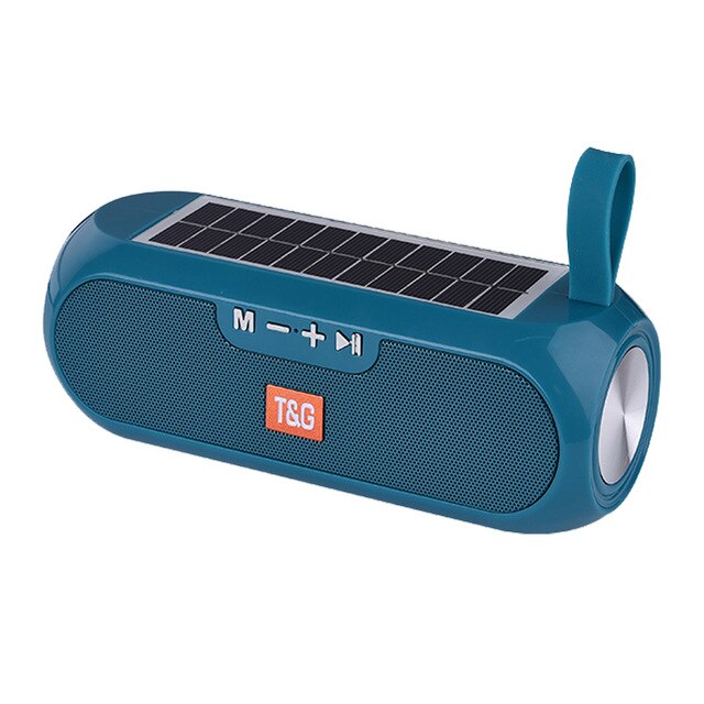 Portatile Colonna WirelessBluetooth bass Speaker Stereo Music Box Solare Accumulatori E Caricabatterie Di Riserva Boombox Impermeabile USB AUX FM radio super bass: Dark Blue