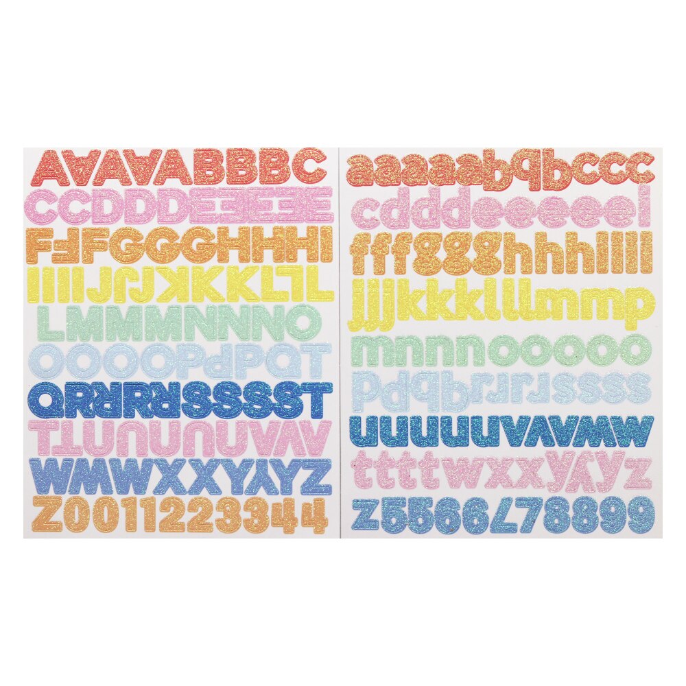 CRZCrafter Glitter Paper Alphabet Stickers 198pcs Crafts Scrapbooking Cardmaking Journal Self Adhesive Embellishments Decoration