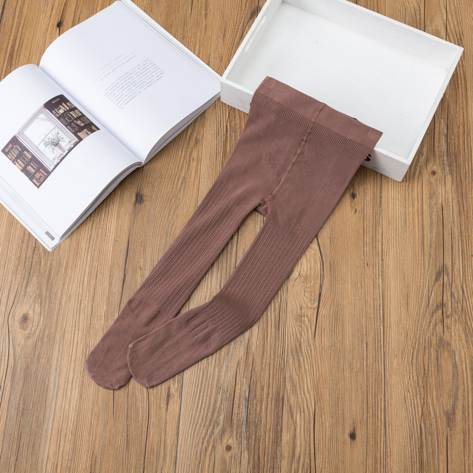 Children's leggings winter thin velvet medium-thick little feet baby cotton outer wear watermelon crotch girls pantyhose: coffee / XL  120-135cm