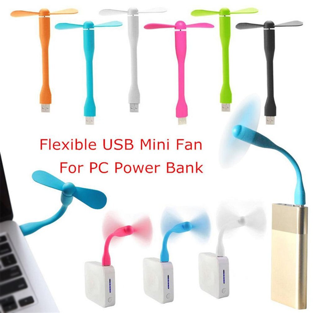 Mini ventilador Usb Flexible, portátil, desmontable, para Pc, Banco de energía, dispositivos Usb