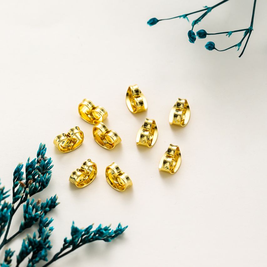 50pcs 14K/18K Gold Plated Small Size Earing Back Stopper Butterfly Earing Plug For DIY Jewelry Making Earing Pendant Finding