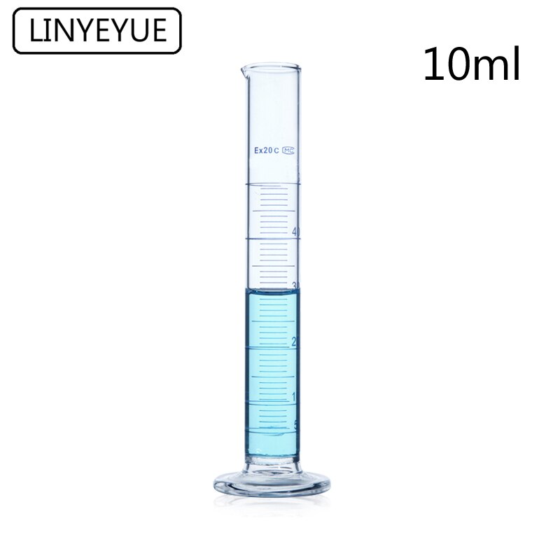 10 st/förpackning 10ml mätcylinder av graderad glasmätcylinder graderad cylinder kemiutrustning för laboratorieglas