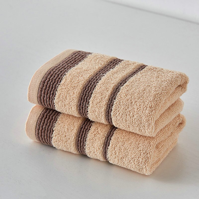 Face Towel Bathroom Super Absorbent Luxury Soft Cotton Towels Hand Towel 33x72cm Stripe Style 100% Cotton: Brown