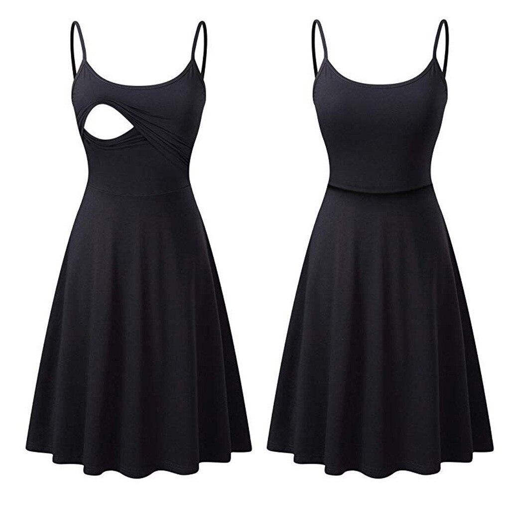 Vestido de maternidad para mujeres embarazadas, Túnica de Color sólido, ropa de maternidad para amamantar, n. ° 04