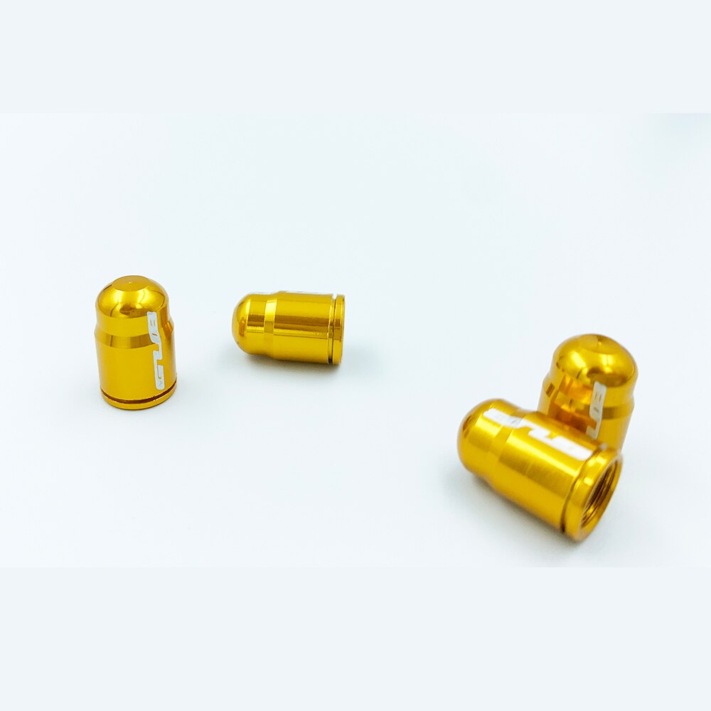 2Pc Aluminium Fiets Tire Valve Cap Ultralight Weg Mountainbike Band Cap Schrader/Presta Ventiel Protector Mtb accessoires: S-GOLD