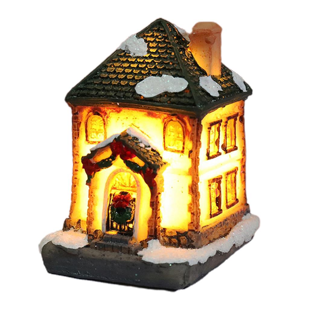 Christmas Decor Lighting Miniature Ornament Village Houses Xmas LED Light House: Style 1
