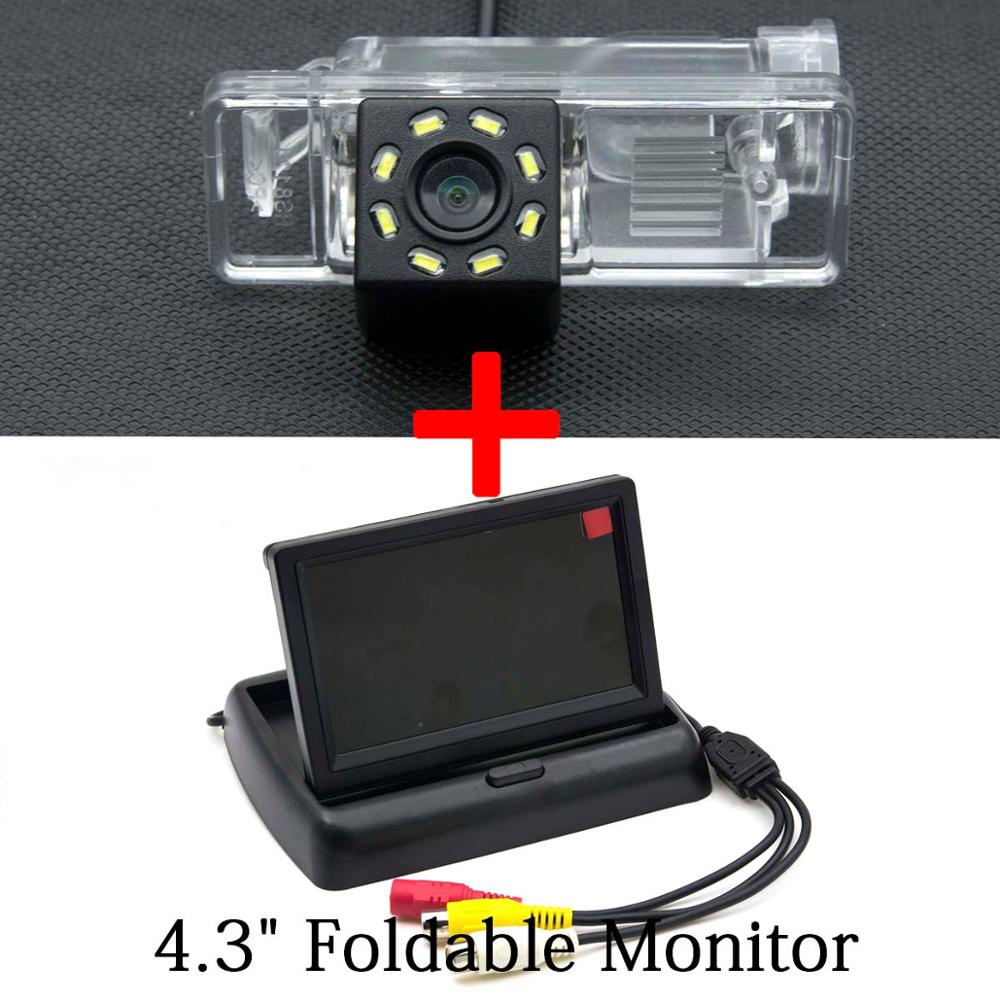 8LED Auto Achteruitrijcamera 4.3 "5" Spiegel Lcd Parking Monitor Reverse Draadloze Voor Mercedes Benz Vito Viano sprinter B Klasse W639: Camera 4.3 inch fold