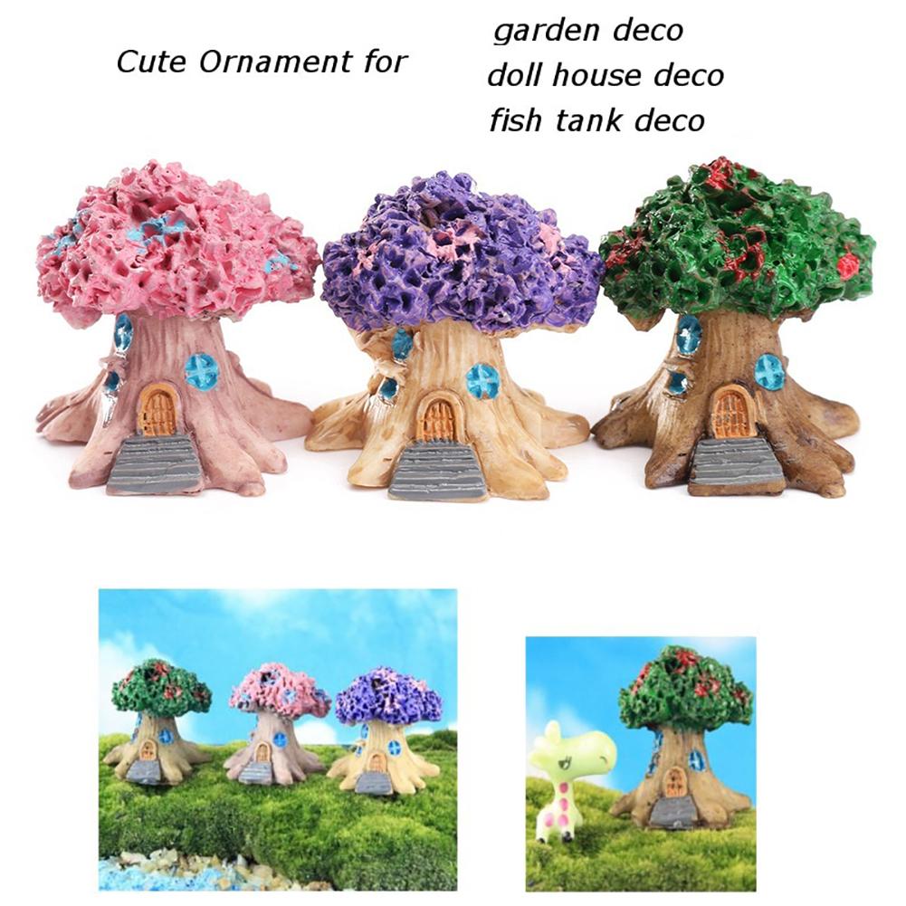 Mini Fairy Tree House Miniatuur Tuin Micro Landschap Ornament Stenen Huis Fairy Tuin Miniatuur Craft Voor Diy Hars Ambachten