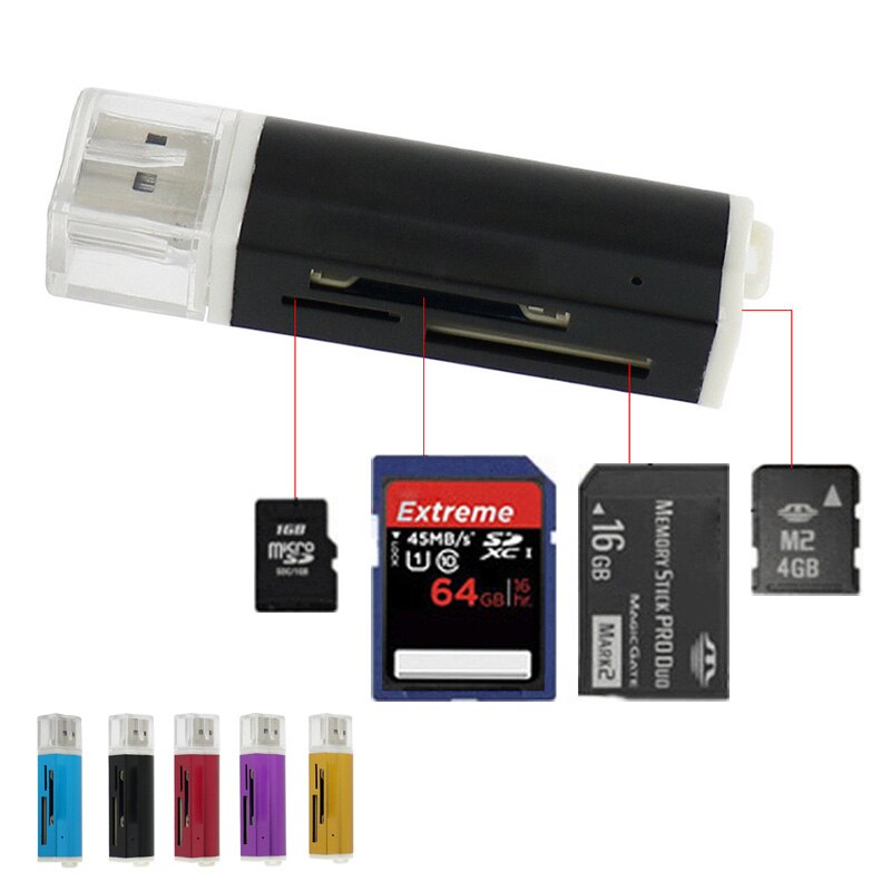 USB2.0 Micro SD Card Reader External TF Flash Memory Cards Adapter MCC Multi-function Carte reader