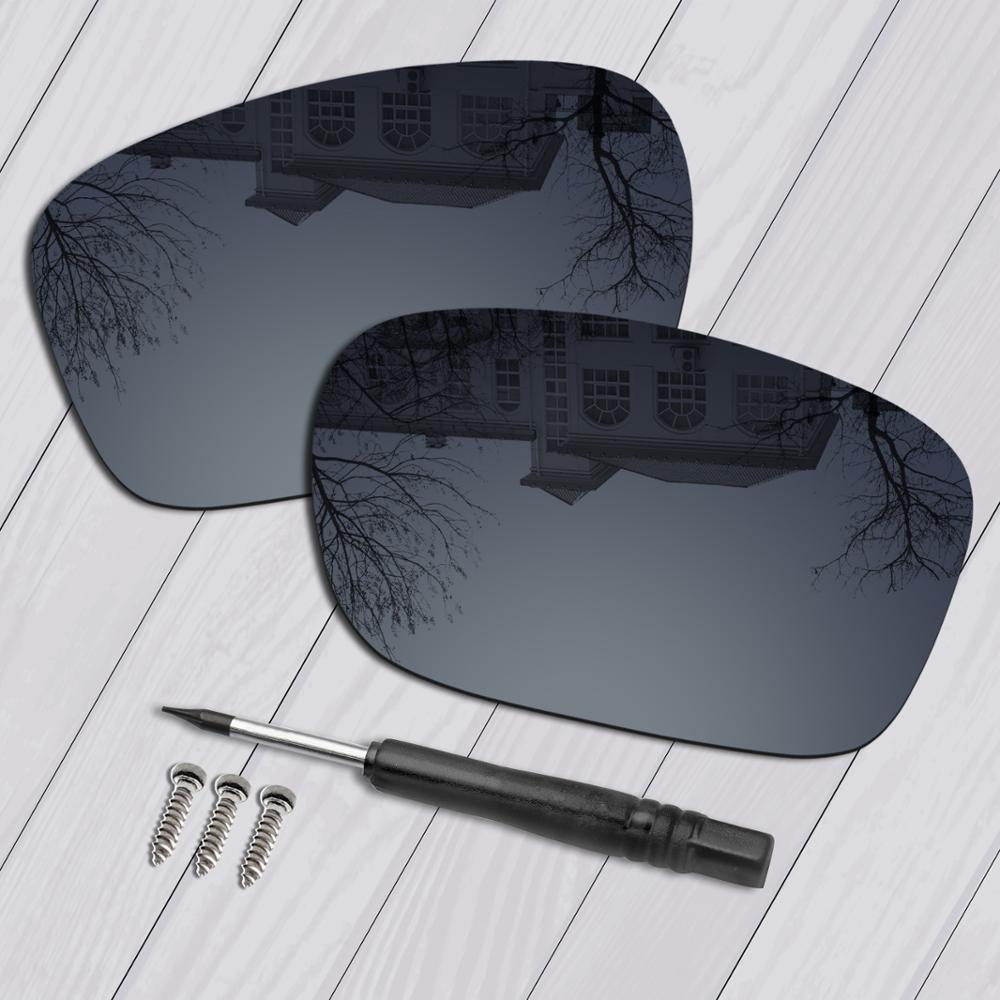 E.O.S Gepolariseerde Verbeterde Vervanging Lenzen & Black Schroevendraaier & Schroeven voor Oakley Twoface OO9189 Zonnebril-Meerdere Keuze: Black Chrome