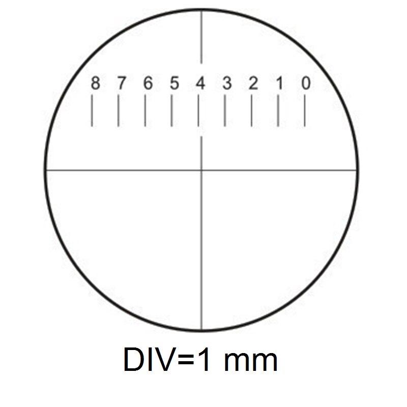 Optiskt mikroskop mikrometer diameter 20mm okular okulär kalibrering xy kors linjal rutnät koncentriska cirklar riktmedelsskala: Ms -1- q