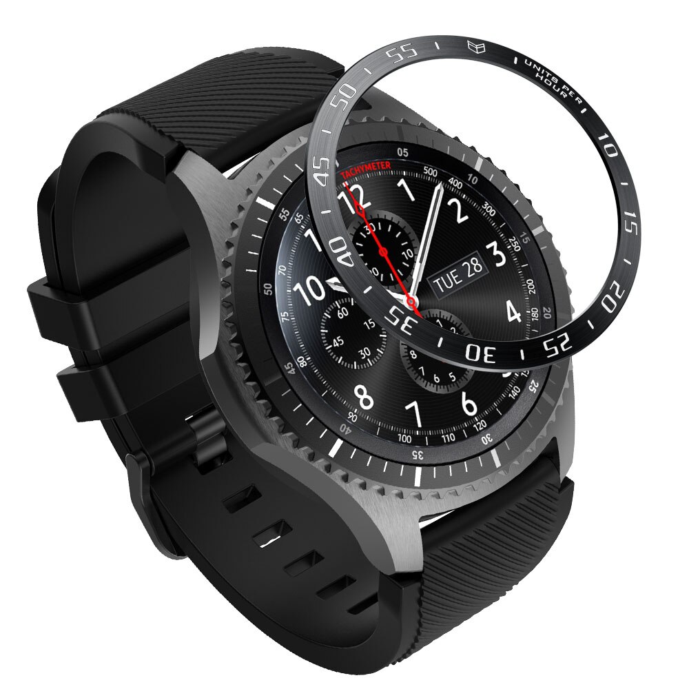 Cubierta de bisel de 22mm para Samsung Galaxy Watch, 46mm/ Gear S3 Frontier Bezel Ring, cubierta adhesiva, Círculo de protección de acero antiarañazos