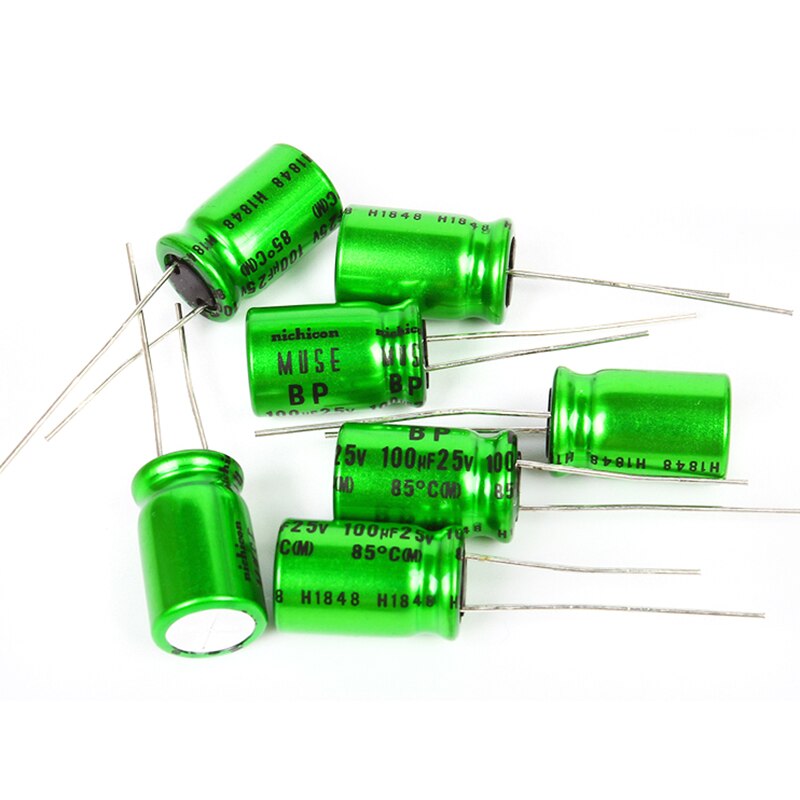 100% Originele Hifi Muse Es Electrodeless Bp Groene Elektrolytische Condensator 100 Uf 25V