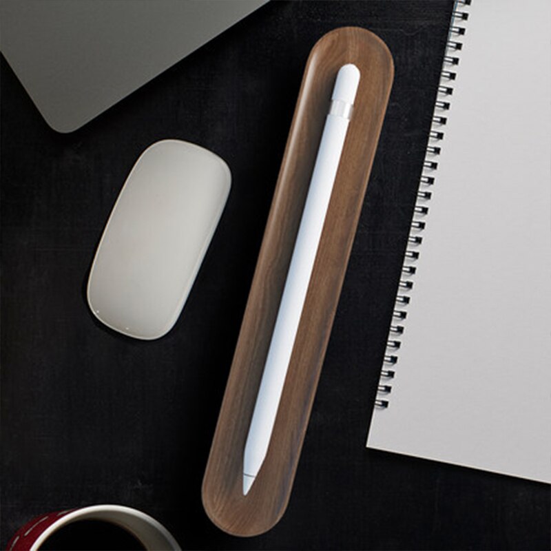 KASHCY Solid Wood Walnut Pencil Storage Box For Apple Pencil 1/2 generation accessories Tray