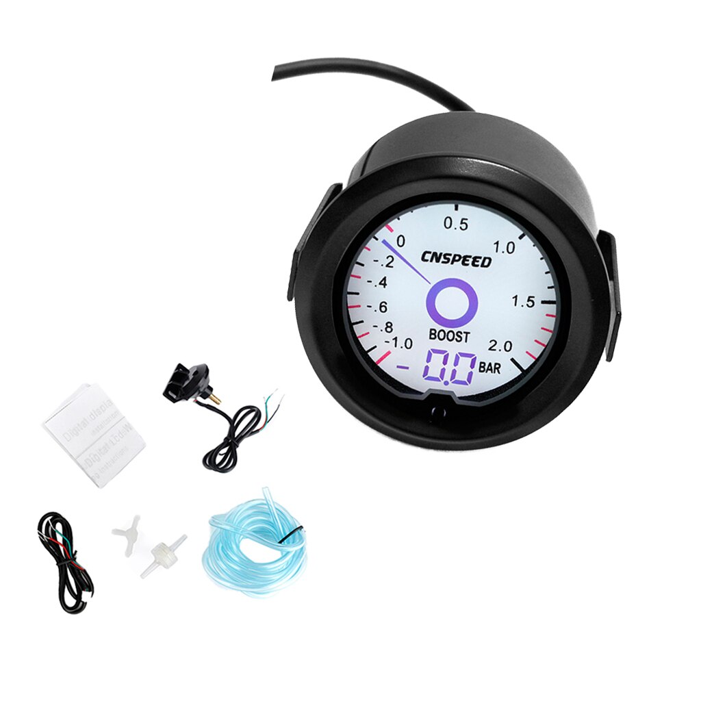 Instrument 52mm Performance Boost Universal Meter Gauge 30PSI/Gauge/Black/White 7 Colors Light / 12V