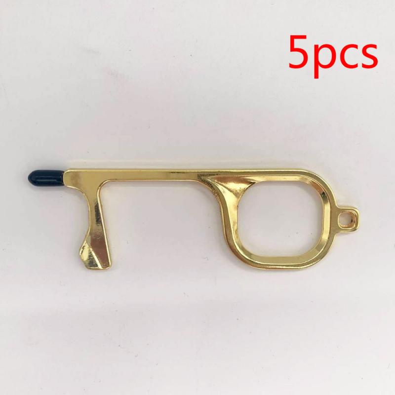 Llavero con herramientas para abrir puertas, abridor de seguridad antitáctil, sin contacto: 06 5pcs
