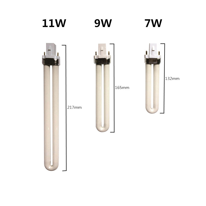Tubo de lámpara antimosquitos G23 de 365nm, 7W, 9W, 11W, trampa asesina para moscas, recogedor UV de 2 pines, tubo de luz de curado de GEL BLB UVA para secador de uñas