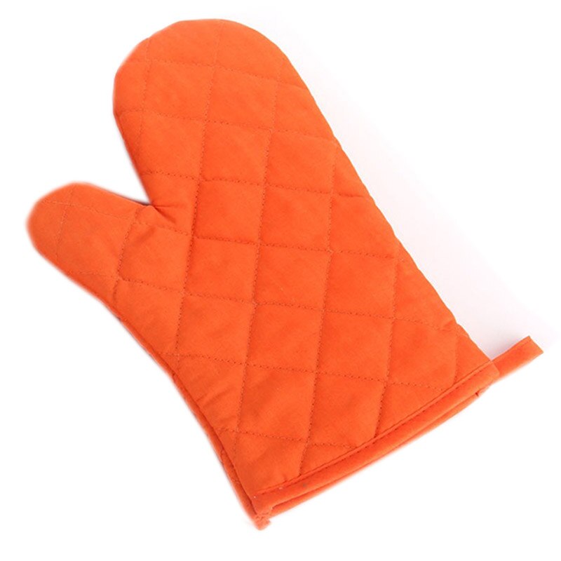 Ovenwanten met hoge temperatuur, katoenen isolatie, dikke 1pc keukenbenodigdheden, magnetron handschoenen, effen: Oranje