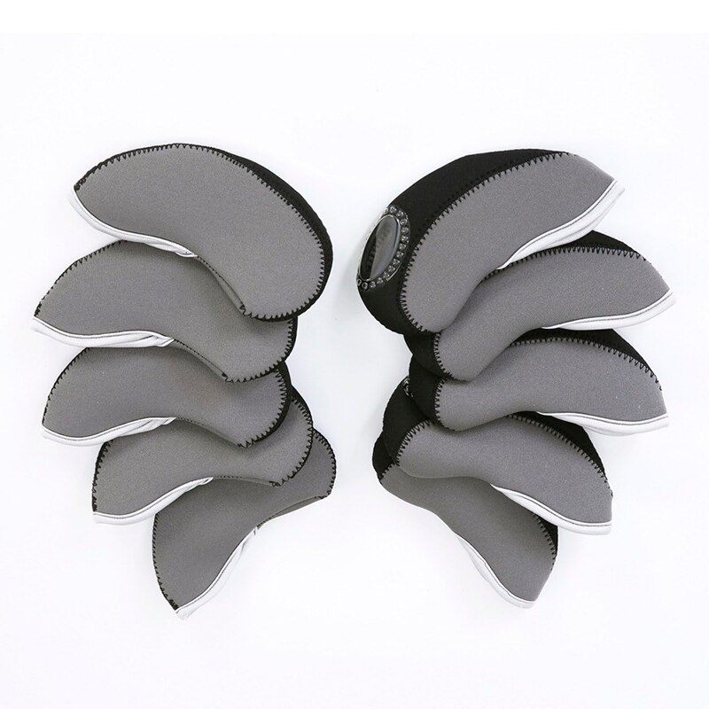 10 Stuks Zwart Neopreen Golf Club Head Cover Wedge Iron Beschermende Headcovers Ons