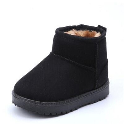 Classic Kids Baby Peuter Schoenen Kind Winter Warme Snowboots Schoenen Pluche Dikkere Zool Jongens Meisjes Snowboots Schoenen Grote size 22-36: Zwart / 11.5