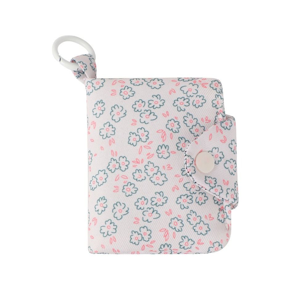 Cute Student Coin Purse Card Simplicity Floral Korean Wallet Card Holder for Girls Portable Cute Small Storage Bag: Blue