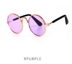 Gafas de sol redondas Estilo Vintage para gato, lentes reflectantes para perros pequeños, accesorios para mascotas, productos para mascotas: Rpurple