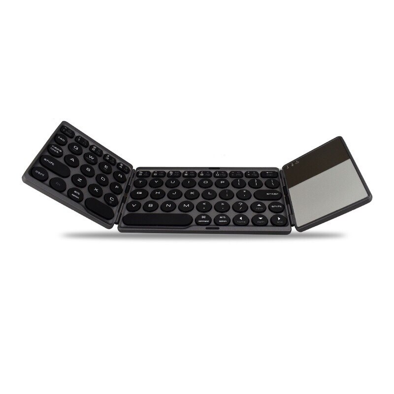 Bluetooth Keyboard Three Foldable Wireless Touch Control Keyboard Mobile Phone Tablet Mini Keyboard with Touchpad