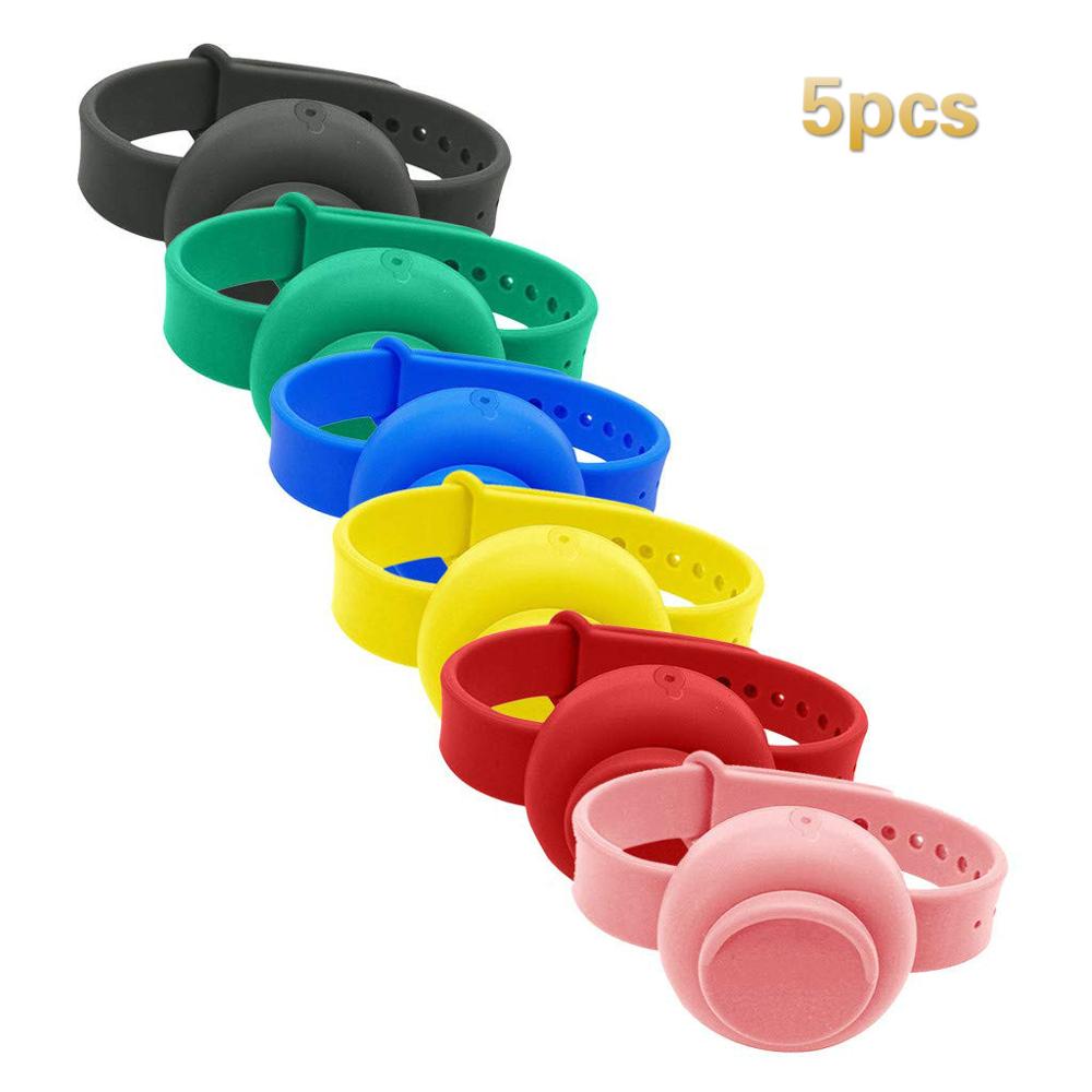 5pc siliconen handdesinfectiemiddel polsbandjes met fles draagbare armband dispenser reisdesinfectiegel houder draagbare lege fles