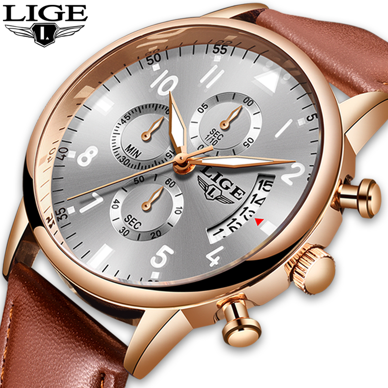 Luik Heren Horloges Top Brand Luxe Waterdichte 24 Uur Datum Quartz Klok Mannelijke Lederen Sport Polshorloge Relogio Masculino